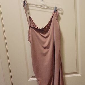 Elegant Soft Pink  One Shoulder Women's Dress